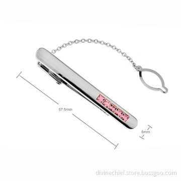 High Quality Custom Metal Tie Clips With Crystal, Wholesale Tie Clip / Tie Bar / Tie Pin For Men